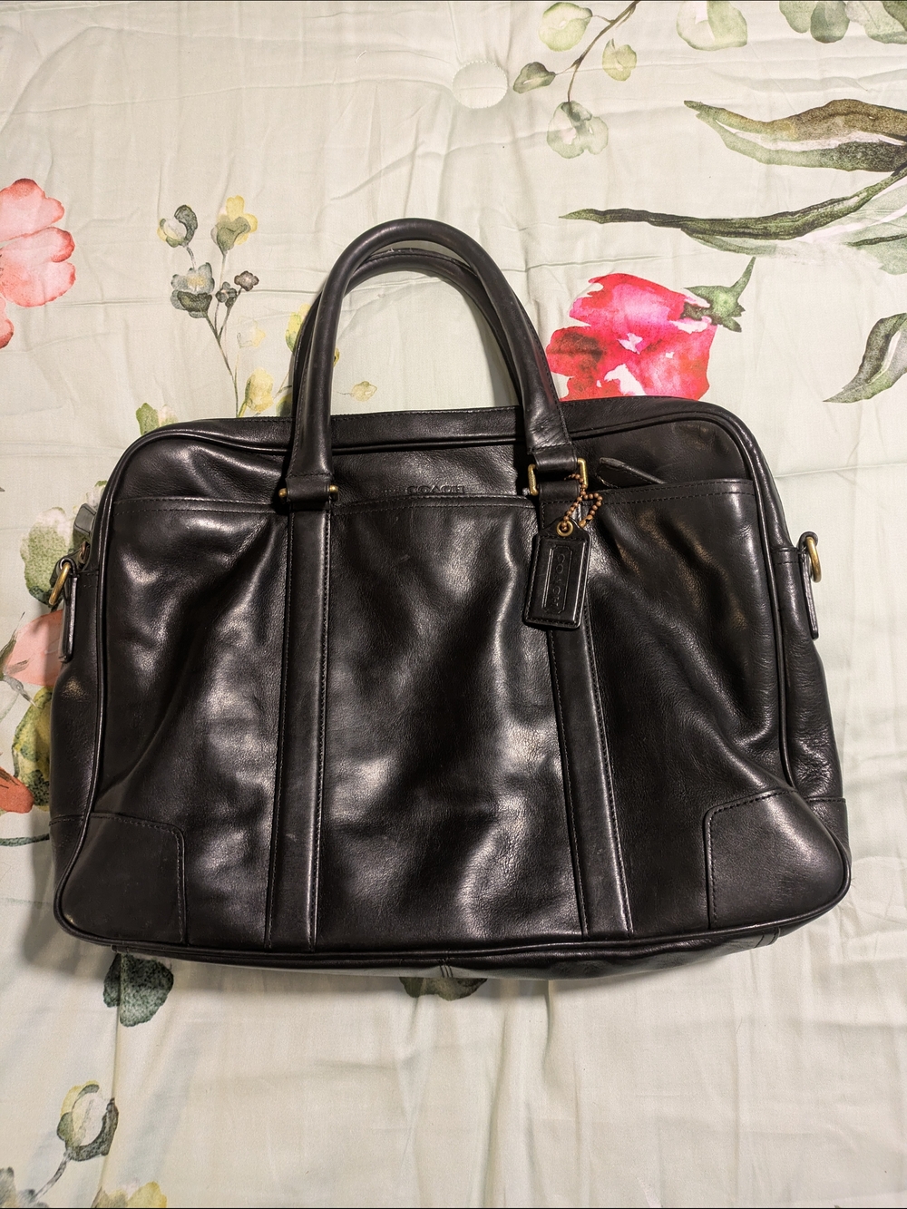 Coach Black Leather Briefcase - Classic Work Bag